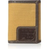 image:imageTimberland PRO Mens Canvas Leather RFID Trifold Wallet with Zippered PocketsKhaki