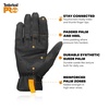 image:imageTimberland PRO Mens Construction Work Gloves  Stretch Nylon Back Hand  Synthetic Leather Palm  Reinforced Palm and Knuckle  Touchscreen Compatible  Machine Washable Black Medium