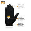 image:imageTimberland PRO Mens Gripper Work Gloves  Stretch Nylon Back Hand  Synthetic Leather Palm  Silicone Grip Print  Touchscreen Compatible  Machine Washable Black Medium