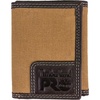 image:imageTimberland PRO Mens Canvas Leather RFID Trifold Wallet with Zippered PocketsKhaki