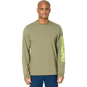 image:imageTimberland PRO Base Plate Blended Long Sleeve TShirt with LogoBurnt Olive Heather