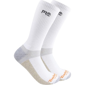 image:imageTimberland PRO Mens 2pack Ribbed Logo Crew SocksWhite