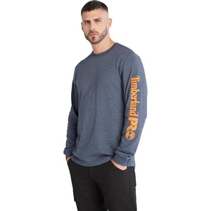 image:imageTimberland PRO Mens Core Logo LongSleeve TShirtBlack Iris Heather
