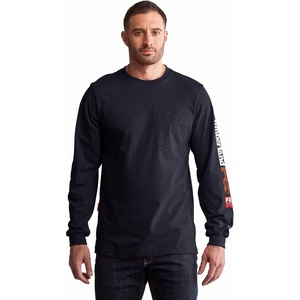 image:imageTimberland PRO Mens Fr Cotton Core Flame Resistant LongSleeve Logo TShirtBlack