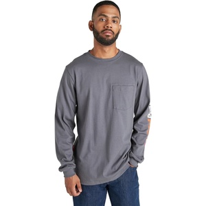 image:imageTimberland PRO Mens Fr Cotton Core Flame Resistant LongSleeve Logo TShirtCharcoal
