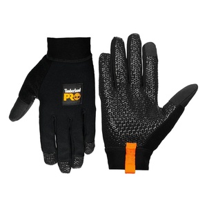 image:imageTimberland PRO Mens Gripper Work Gloves  Stretch Nylon Back Hand  Synthetic Leather Palm  Silicone Grip Print  Touchscreen Compatible  Machine Washable Black Medium