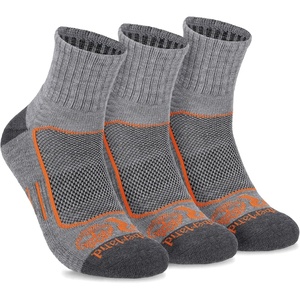 image:imageTimberland PRO Mens Moisture Wicking Technology Socks Arch Support Cushioned Footbed Mesh VentingSize 712 3 PairsGrey