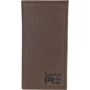 image:imageTimberland PRO Mens Rfid Leather Long Bifold Rodeo Wallet With Rfid Teak One SizeDark Brown