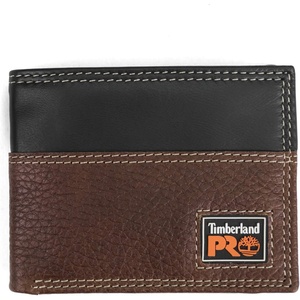 image:imageTimberland PRO Mens Slim Leather RFID Bifold Wallet with Back Id WindowTeak