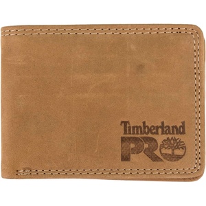 image:imageTimberland PRO Mens Slim Leather RFID Bifold Wallet with Back Id WindowWheatPullman