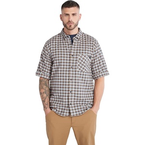 image:imageTimberland PRO Mens Woodfort ShortSleeve Lightweight Flannel Flex ShirtBlack Iris Yd